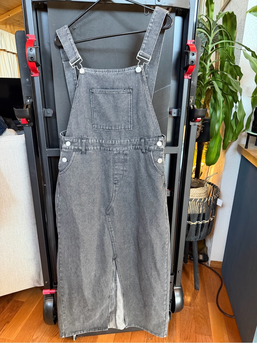 Washed black overall dress HYFVE